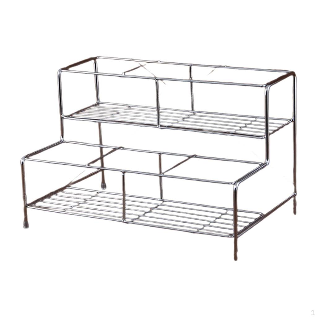 Coffee Syrup Display Rack Bottle Organizer, Tabletop 2 Tier Spice Condiment Storage for