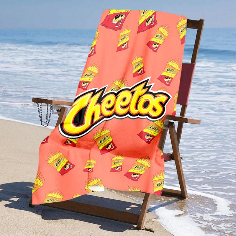 Ultra-Soft Beach Towel with Cheetos Theme,Ideal for Pool - Camping, Diving - Perfect Travel Essential, Vibrant Beach Towel.