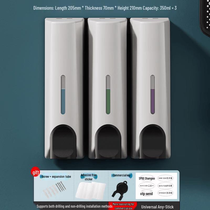 OLOEY Wall-Mounted Triple Soap Dispenser