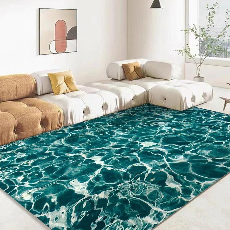 Tappeto 3D Acqua di Mare Oceano Tappeto Marino per Tappeti Soggiorno Arredo Pavimento Casa Tappeti Soggiorno per Camera da Letto Tappeti per Soggiorno