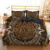The Ancient Aztec Calendar Print Bedding Set Mayan Culture Duvet Cover Set With Pillowcase Polyster Quilt Cover Queen Bed Set