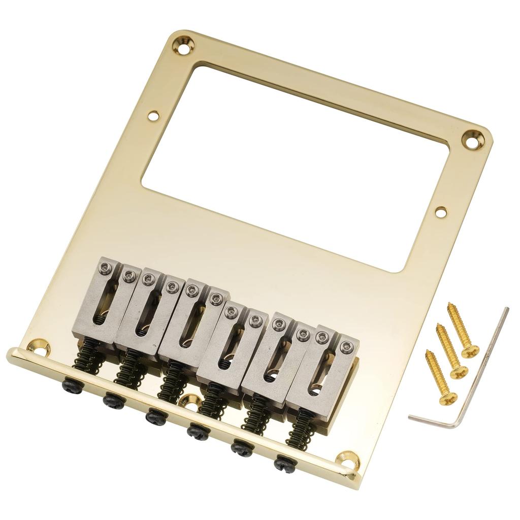 Musiclily Pro Humbucker Telecaster with Stainless Steel Gold Bridge, 6-Way Saddles,