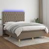 VidaXL Bed Slatted Base with Mattress and LEDs, Upholstered Bed, Double Bed, Adult Bed for Interior Bedroom, 3135681