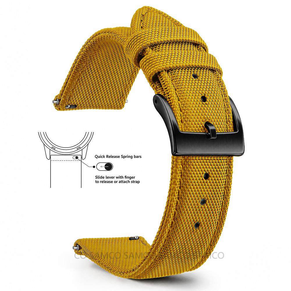 Superior Sailcloth European Watch Bands, Premium Nylon Watch Bands, 18mm 20mm 22mm Quick Release Watch Straps, for Men Women
