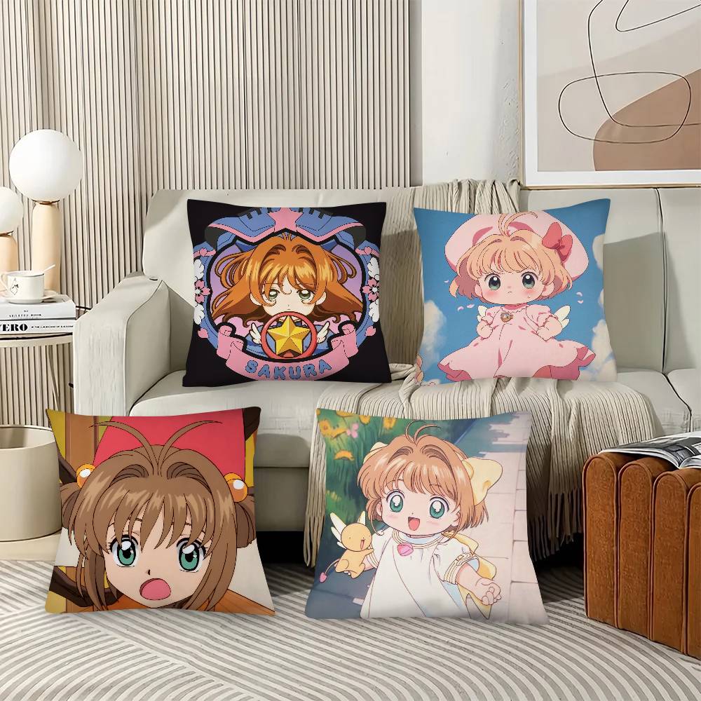 1Pc Kawaii-S-Sakura Cardcaptors Pillow Case Fashion Square Pillowcase Bedroom Sofa Room Ins Decoration Leisure