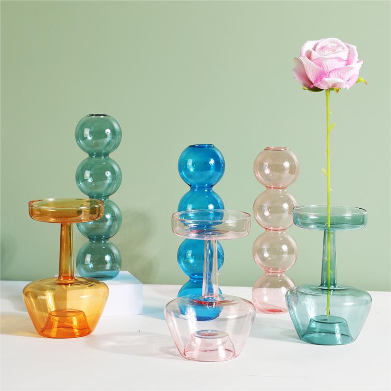 Ins Crystal Ball Bubble Glass Vase Flower Arrangement Hydroponics Ball Glass Art Flower Ware Home Decor Tabletop Glass Vase