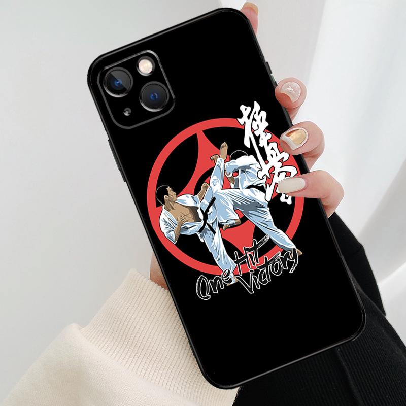 

Kyokushin Karate Symbol Phone Case For iPhone 13 12 11 14 15 16 Pro Max Mini X XS Max XR Plus Case Back Cover iPhone 13 mini