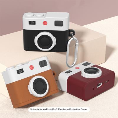 Headphone Case Protective Cover Shockproof Impact Resistant Retro 3D Camera Protective Silicone Skin Cover for AirPods 4