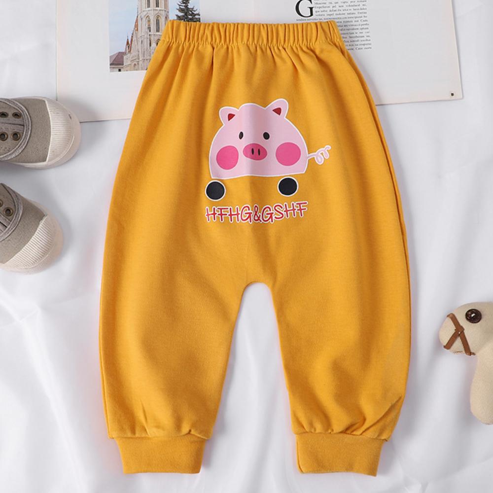 

Длинные брюки с кавайным принтом для маленьких мальчиков и девочек, повседневные шаровары с высокой талией 73 жёлтый