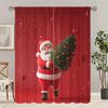 2 st - Julenissen Julträdmönster Tryckta Gardiner Juldekorationer Hemdekorationer Rumsdekorationer