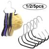 1/2/5pcs Hat Organizer for Baseball Caps Metal Hat Racks Storage Organizer Anti-Slip Hats Ties Scarves Bags Hanger Storage Hook