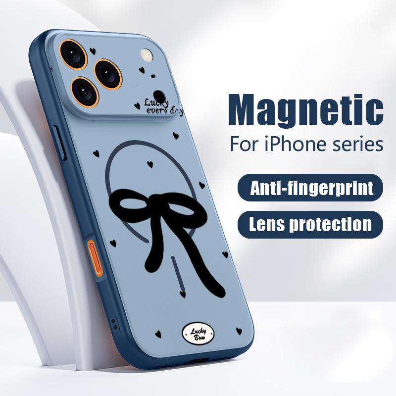 Butterfly Bowknots Pattern Case For iPhone 17 Pro Max Funda iPhone 16 15 14 13 Pro Max Magnetic For Magsafe Hybrid Slim Matte Cover