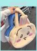 Chiikawa Cartoon Plush Embroidered Shoulder Bag With Transparent Pvc For Daily Use