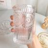 INS Style Sunflower Embossed Glass Drinking Cup