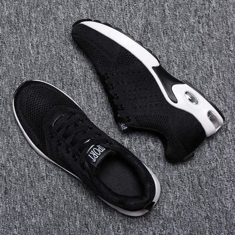 Flying Woven Air Cushion Sneakers 2025 Summer Couple Wear Low-top Breathable Mesh Casual Shoes