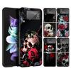 Menschliches Skelett Rote Rose Handyhülle Für Samsung Galaxy Z Flip 7 6 5 4 3 5G Hülle ZFlip7 ZFlip6 ZFlip4 ZFlip5 ZFlip3 Coque Fundas