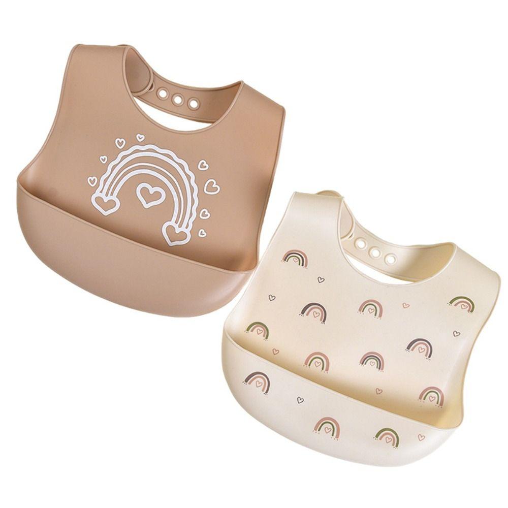 Soft Silicone Baby Bibs with Food Catcher Teething Drooling Bib  For Girls Boys Toddlers