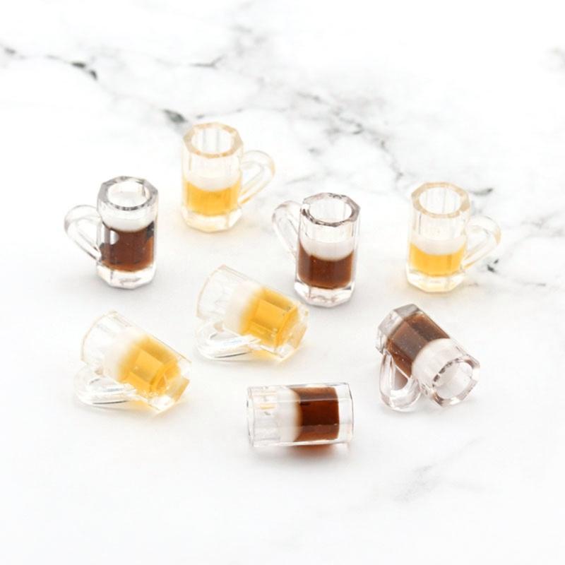Resin Beer Glass Doll House Decor Miniatures Fairy Garden Decorations Kids Gift