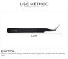 kads Elbow Anti-static Tweezers Manicure Black Curved Tweezers Nipper Rhinestone Picking Tool Nail Art Tools