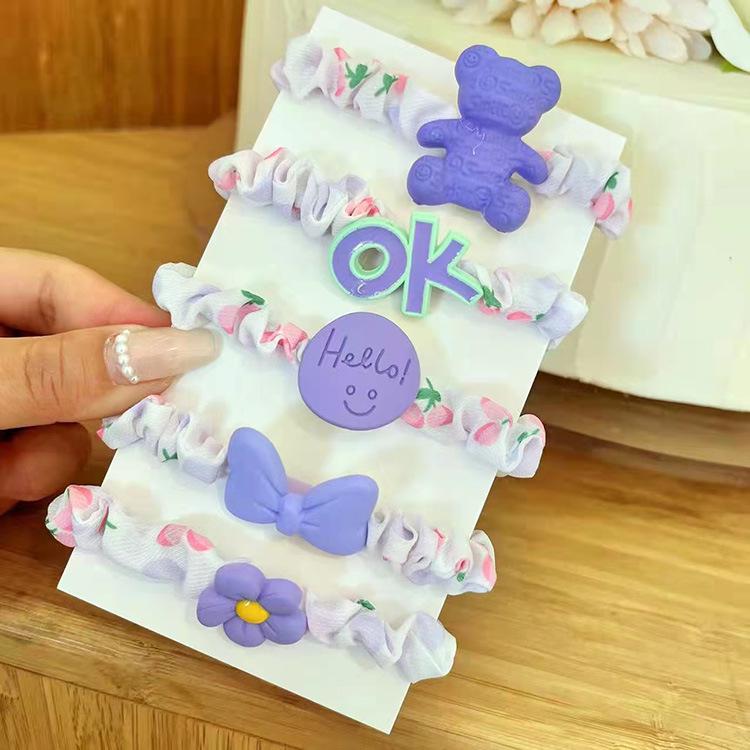 Cute Korean Fabric Hair Scrunchie for Kids - Simple, Trendy Hair Tie Accessory
