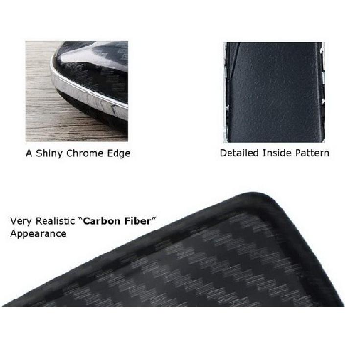 Black "Carbon Fiber" Key Fob Shell Cover For 18-up Lincoln MKZ MKC Navigator etc