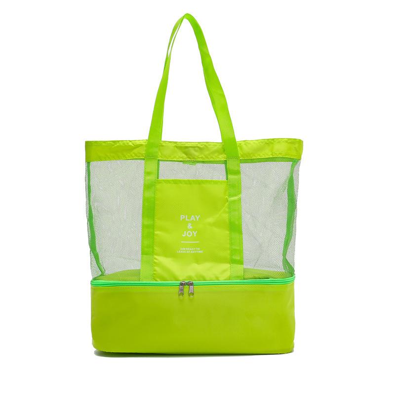 Thermal ulation Cooler Bag Clothes Cosmetic Organizer Waterproof Food Drink Storage Bags Double Layed Mesh Tote Beach Bag