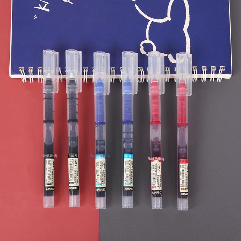 Black Large Capacity Quick-Drying Liquid Ballpoint Pen, 0.5mm Signature Pen