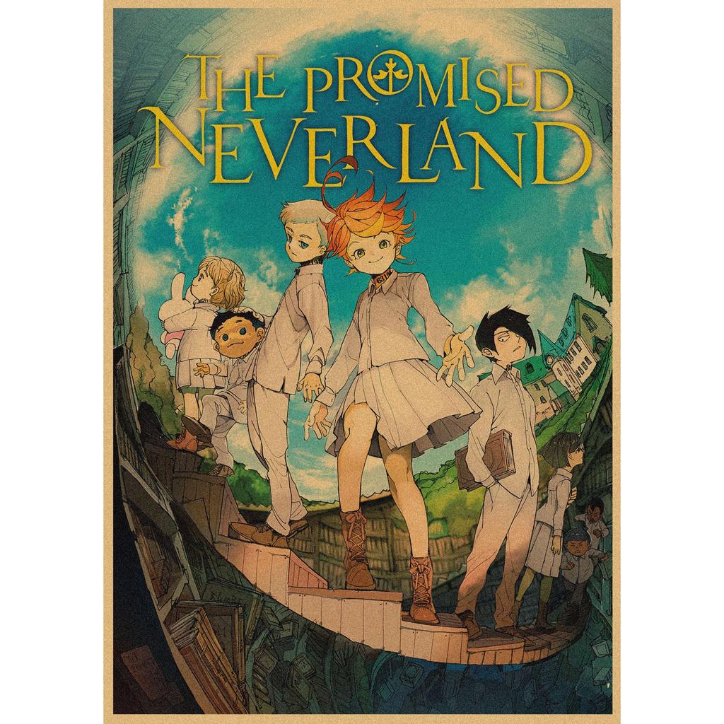 The Promised Neverland Anime Retro Kraft Paper Poster - Decorative Wall Art