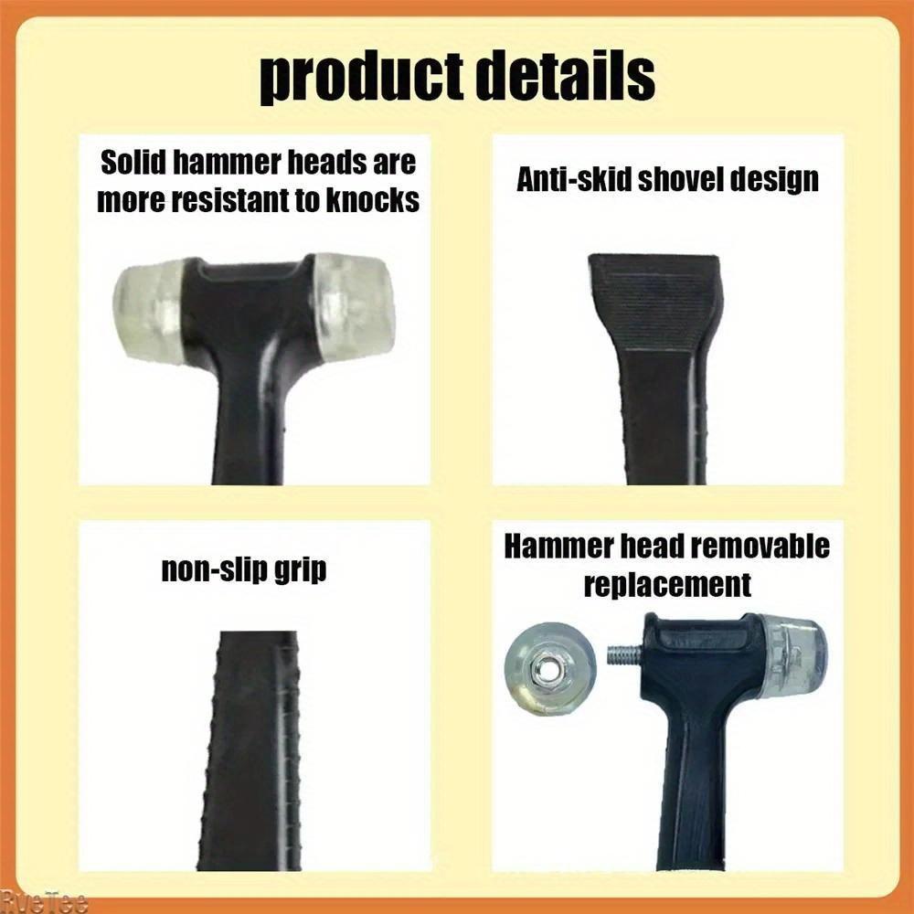 2 In 1 Rubber Hammer with Crowbar for Ceramic Tile Installation Tools Doors Windows