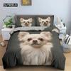 Cute Dog Bedding Set Microfiber 3D Pet Puppy Duvet Cover Animal Theme Quilt Cover Single Queen King For Child Boys Girls Bedroom