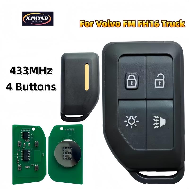 XJMYNB Aftermarket 4Buttons 433MHz Smart Remote Control Car Key Fob For Volvo FM FH16 Truck