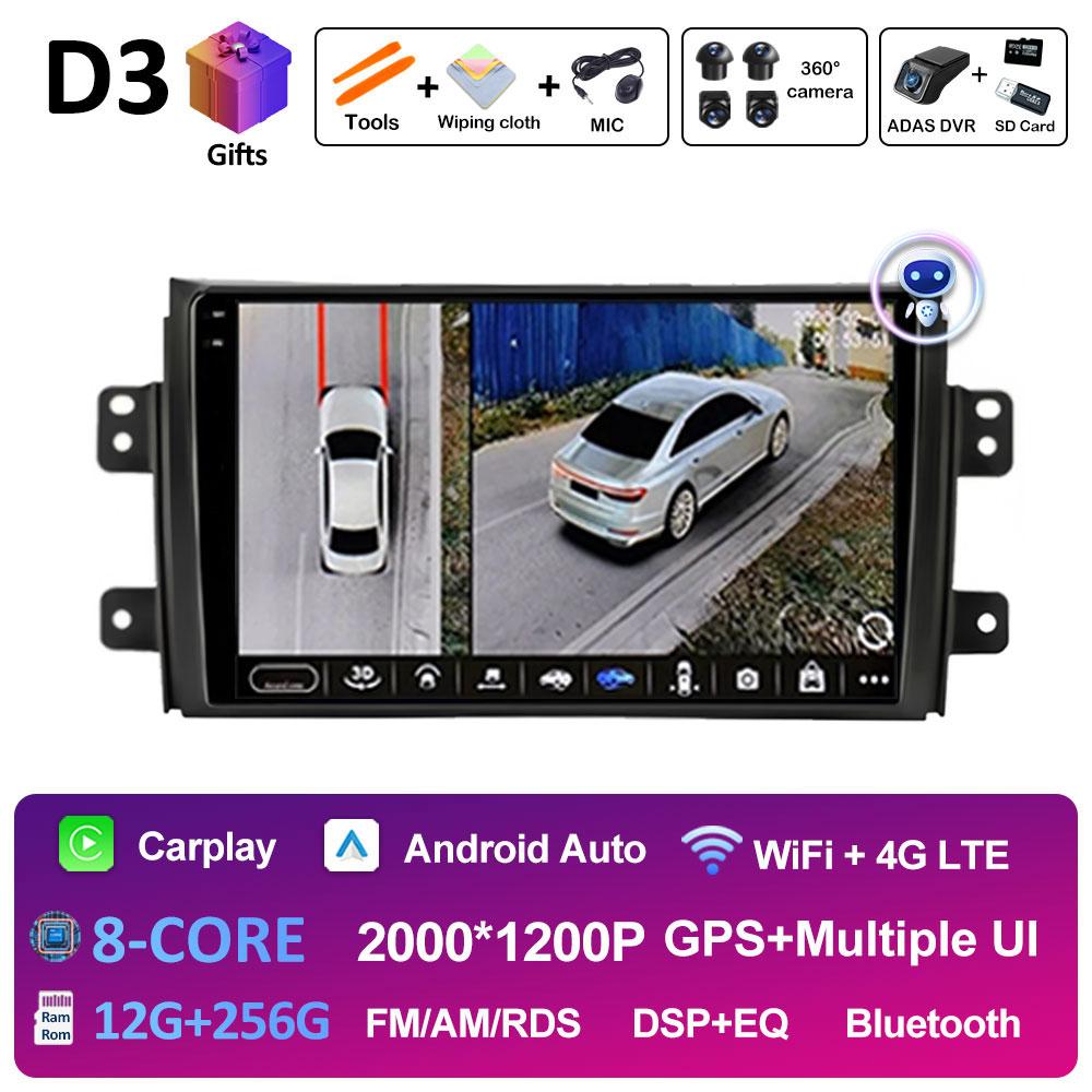 Wireless Carplay Android Intelligent System For Suzuki SX4 SX 4 2006 2007 2008 2009 - 2013 Bluetooth QLED IPS Screen Accessories