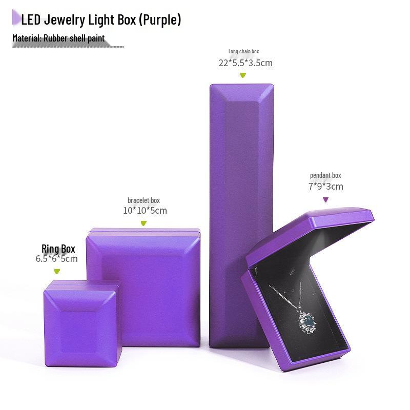 

LED Jewelry Light Box with Hidden Hinges, Tactile Paint Surface, Includes Light for Necklace and Bracelet, Long Battery Life
