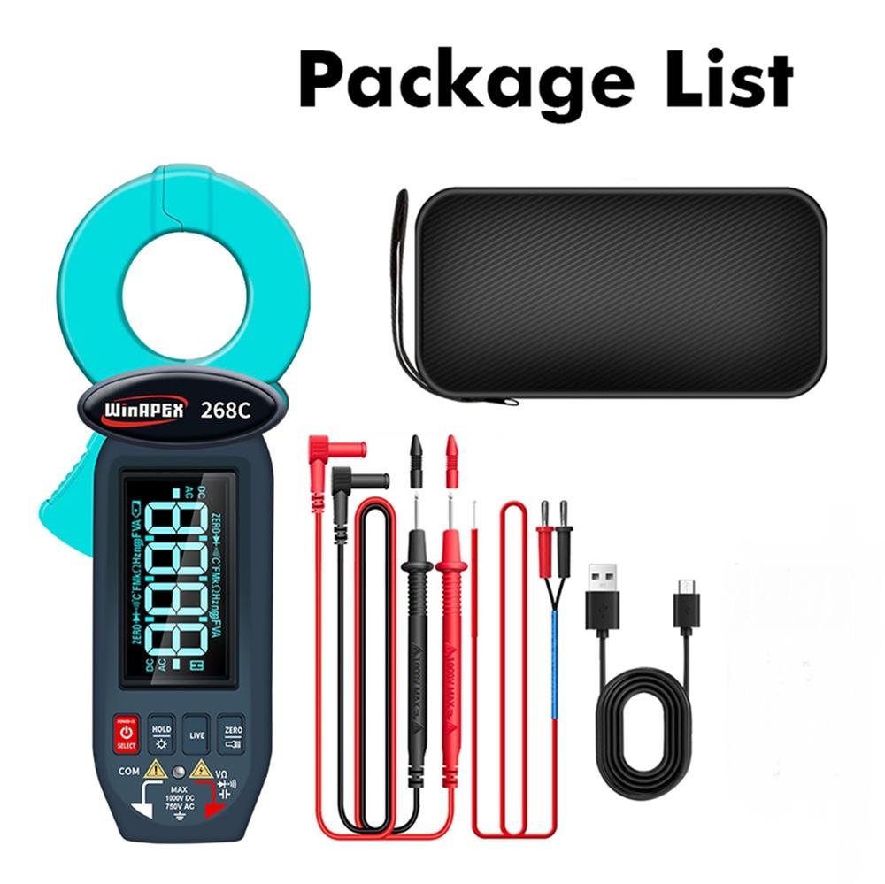 

0.01mA Electrical Leak Current Detector AC 60mA-100A Digital Clamp Meter Ammeter USB Screen Rotation Ture RMS Multimeter 1000V