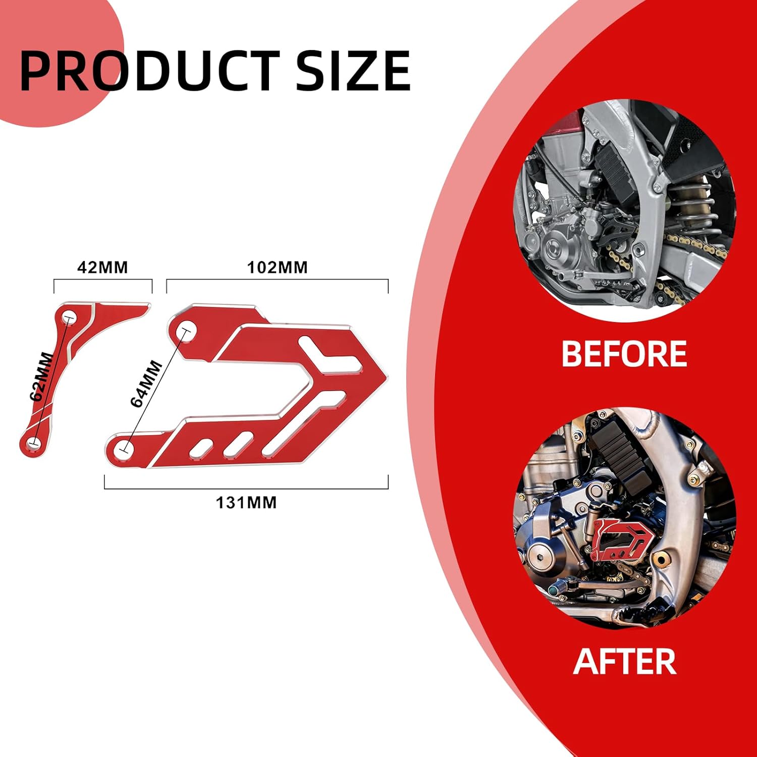 

Front Sprocket Guard,CNC Engine Case Saver Cover Protector for Dirt Bike CRF250X 04-17/YZ125 05-25/YZ125X 17-25/CR250R 02-07/CRF450R 08