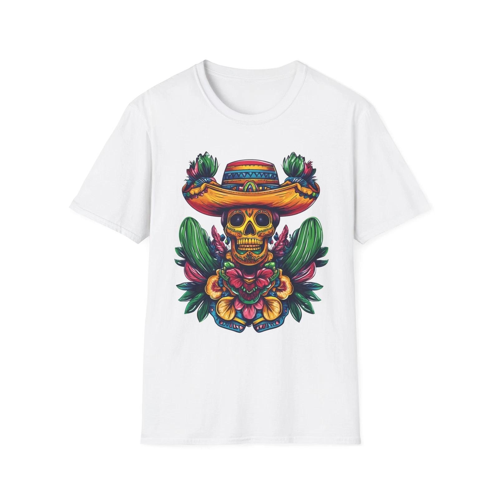 Colorful Day of the Dead T-Shirt, Halloween Shirt, Sugar Skull Tee, Festival M