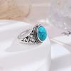 925 Sterling Silver Turquoise Vintage Rings For Women Engagement Wedding Luxury Jewelry Accessories Wholesale Jewellery