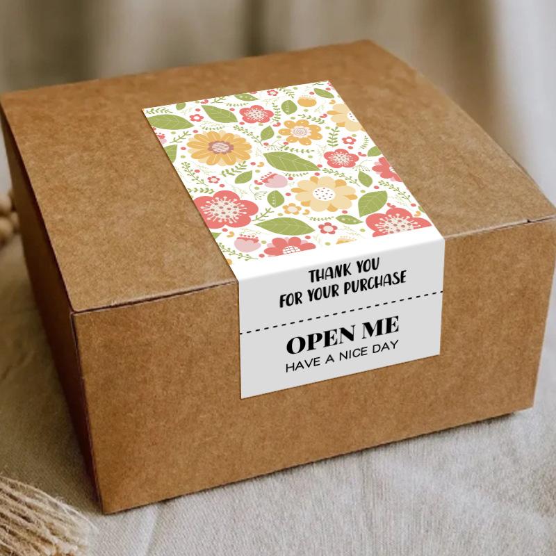 50 Aufkleber/Packung, Frische Kleine Blumenaufkleber, Dankesaufkleber, Flugzeugbox, Verschlussaufkleber, Geschenkboxverpackung, Dekoration, Klebeetiketten