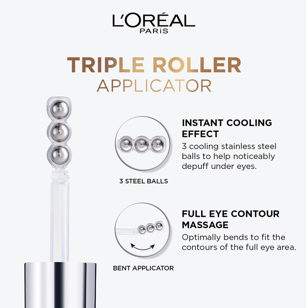 L’Oréal Paris Glycolic Bright Dark Circle Eye Serum with 3% [GLYCOLIC + VIT CG + NIACINAMIDE], 20ml