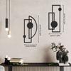 2Pcs Black Abstract Metal Wall Art Vertical Minimalist Decoration Modern Geometric Decor 3D Textured Sculptures for Living Room