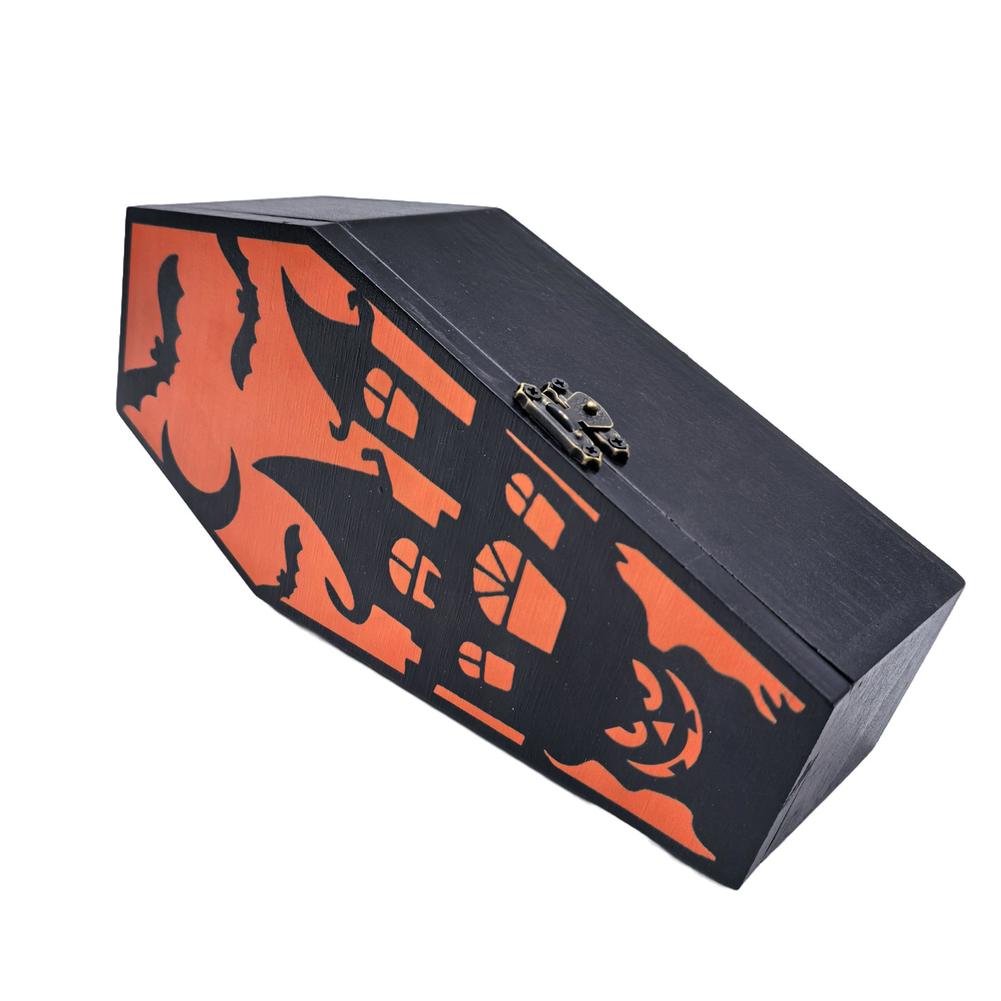 Halloween Candy Box Wooden Storage Container Functional Storage Solution