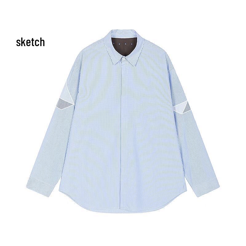 CROQUIS Men's 2026 Autumn Loose Fit Striped Long Sleeve Shirt