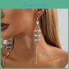 Blue Stylish Geometric Natural Stone Earrings For Fall 2023 Ladies