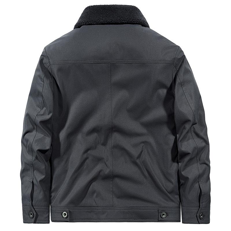 Ny Höst- och Vinter Herr Casual Kappa med Lös Krage, Stor Storlek Herr Mode Fleecekappa