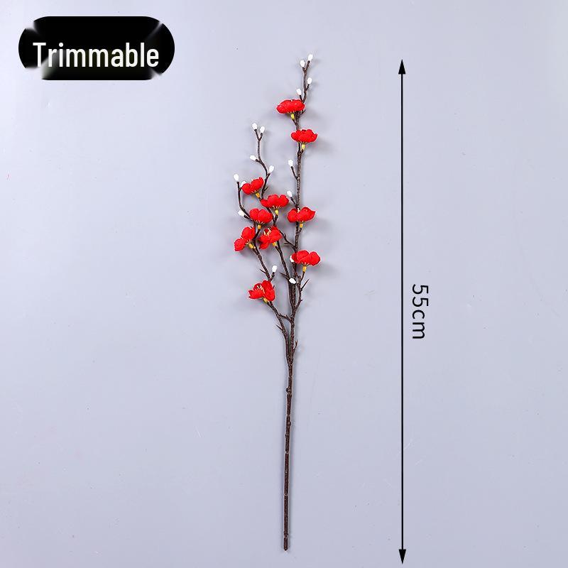 Peach and Plum Blossom Artificial Winter Bouquet for Indoor Decoration