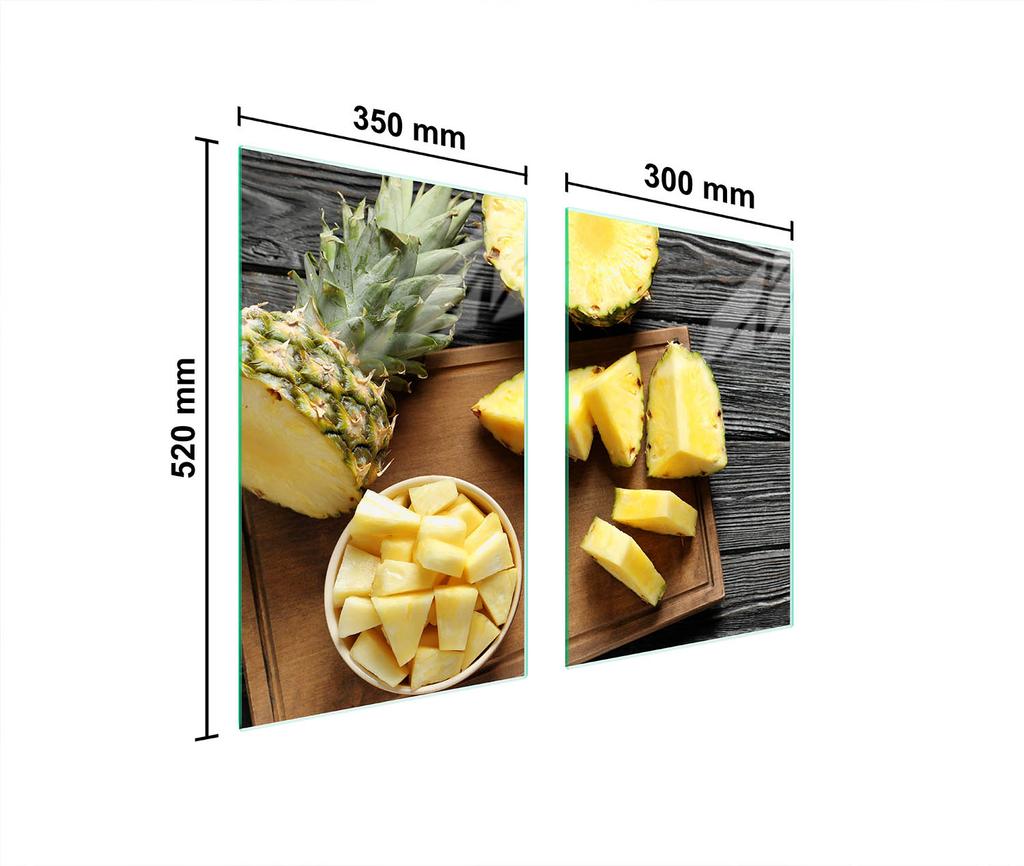 SZKLANA PŁYTA OCHRONNA DO KUCHNI 65x52 ANANAS