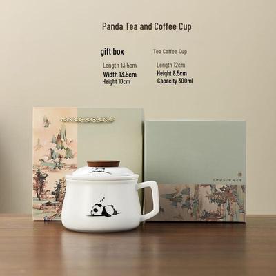 Tasse en Céramique Jade-Gras de Mouton Panda OLOEY avec Couvercle