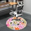 1pc Floral Pattern Office Round Area Rug,  Mat Suitable For Office, Under Office Chairs Bedroom Living Room Home Decor, Room Deco