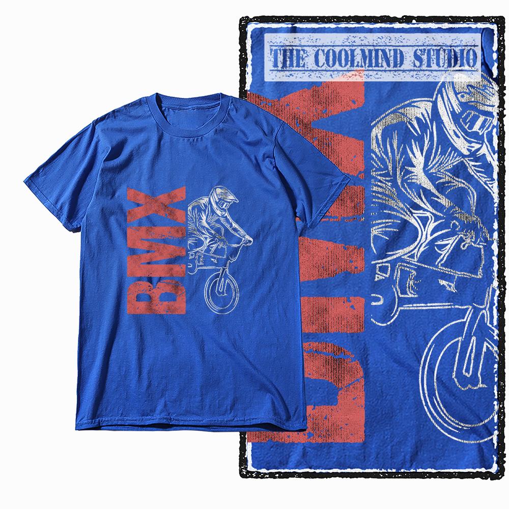 Coolmind Z1119 R 100% Cotton bMX  Graphic Men T Shirt Cotton Streetwear Retro Tshirt for Men Tee Shirt