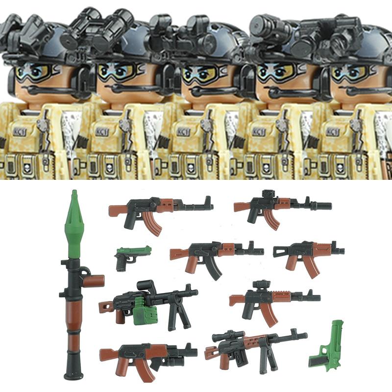Commando Urbano Forze Speciali Figure Militari Blocchi da Costruzione SWAT Esercito USA Ucraina Soldati Assalto Fanteria Scudo Armi Giocattoli